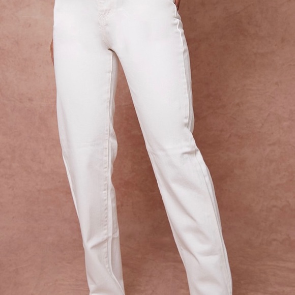 Off white split hem jeans with bum distressing - Picture 2 of 2